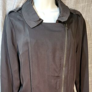 KISMET Jacket Womens Medium Grey Tencel Utility collar